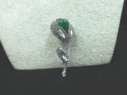 rhinestone pin green stone
